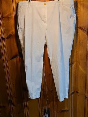 Talbots White Chino Pants with Beige Lining